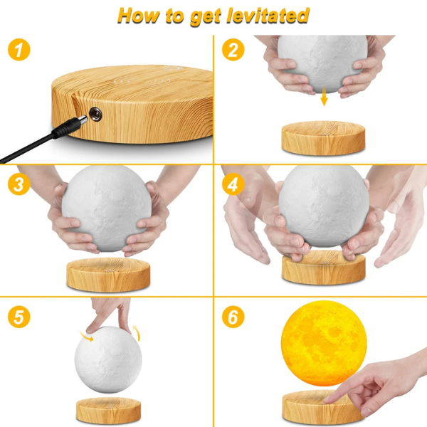 Real 360° Spinning - Levitating Magnetic Moon Lamp