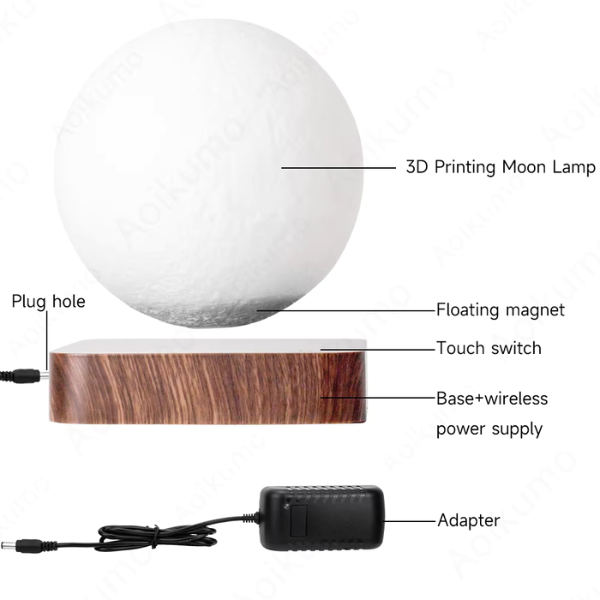 Real 360° Spinning - Levitating Magnetic Moon Lamp