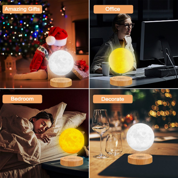 Real 360° Spinning - Levitating Magnetic Moon Lamp