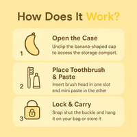 Cute Banana Toothbrush Cap Case and Brush