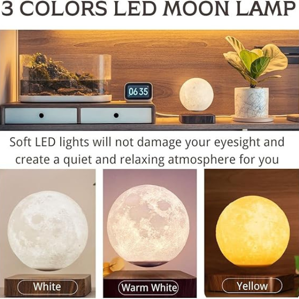 Real 360° Spinning - Levitating Magnetic Moon Lamp